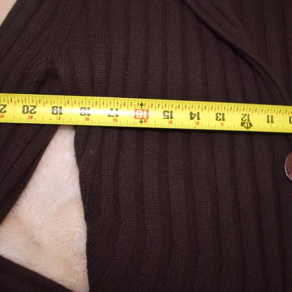 Jones New York Wool Blend Cardigan Sweater Coco Chocolate Brown Size XL - Picture 8 of 9